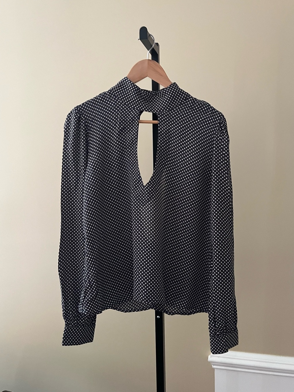 Flynn Skye Polka Dot Keyhole Blouse